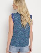 melya by melody Top Maiou Albastru Cu Dantelă Decorativă Meava
