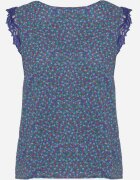 melya by melody Top Maiou Albastru Cu Dantelă Decorativă Meava