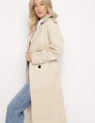 melya by melody Trenci Bej Lung cu Croială Clasică și Cordon Nasde