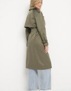 melya by melody Trenci Lung Verde închis cu un croi clasic cu curea Nasde