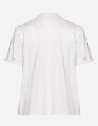 melya by melody Tricou Alb-Bej din Bumbac Decorat cu Broderie în Formă de Inimi Naloree