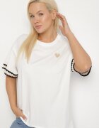 melya by melody Tricou Alb din Bumbac Oversize cu decor la mâneci Milatia