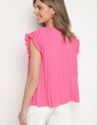 melya by melody Tricou Top Fucsia Plisat cu Mânecă Scurtă Cevaga