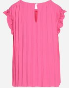 melya by melody Tricou Top Fucsia Plisat cu Mânecă Scurtă Cevaga