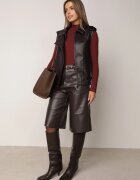 melya by melody Vestă Casual cu aspect de piele cu guler Elouise Maro