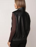 melya by melody Vestă Casual cu aspect de piele cu guler Elouise Neagră