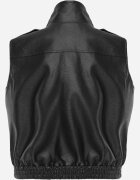 melya by melody Vestă Casual cu aspect de piele cu guler Elouise Neagră