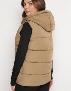 melya by melody Vestă reversibilă bej cu glugă și matlasată Delise