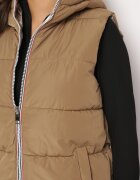 melya by melody Vestă reversibilă bej cu glugă și matlasată Delise