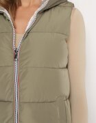 melya by melody Vestă Reversibilă Verde cu Glugă și Matlasată Delise