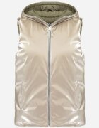melya by melody Vestă Reversibilă Verde cu Glugă și Matlasată Delise