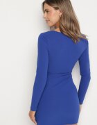 messaya Rochie Albastră cu croială ajustată cu decolteu petrecut Ermellia