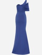 messaya Rochie Bleumarin De cocktail cu top asimetric și drapaj decorativ Flamelia