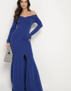 messaya Rochie bleumarin mulată stil spaniol cu șliț și cu bază evazată Emilenne