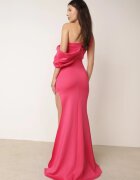 messaya Rochie de cocktail Fucsia cu partea superioară asimetrică și drapaj decorativ Flamelia