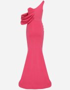 messaya Rochie de cocktail Fucsia cu partea superioară asimetrică și drapaj decorativ Flamelia