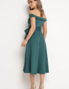 messaya Rochie Elegantă Verde cu croială spaniolă cu cordon din material Xaelia