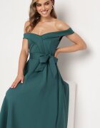 messaya Rochie Elegantă Verde cu croială spaniolă cu cordon din material Xaelia