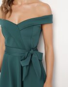 messaya Rochie Elegantă Verde cu croială spaniolă cu cordon din material Xaelia