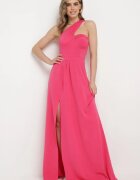 messaya Rochie fucsia cloș cu top asimetric și legătură pe umăr cu decupaj Efirey