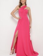 messaya Rochie fucsia cloș cu top asimetric și legătură pe umăr cu decupaj Efirey
