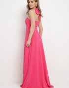 messaya Rochie fucsia cloș cu top asimetric și legătură pe umăr cu decupaj Efirey