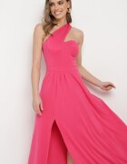 messaya Rochie fucsia cloș cu top asimetric și legătură pe umăr cu decupaj Efirey