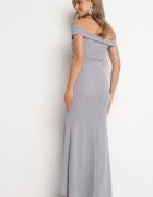 messaya Rochie Maxi Gri cu Bretele Late Joconda