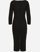 messaya Rochie Neagră Decorată cu Decolteu Asimetric Silfedi
