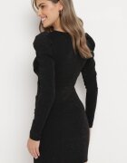 messaya Rochie neagră mulată petrecută mini cu fir metalic