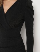 messaya Rochie neagră mulată petrecută mini cu fir metalic