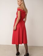 messaya Rochie roșie elegantă cu umerii goi și curea din material Xaelia