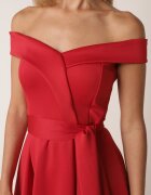 messaya Rochie roșie elegantă cu umerii goi și curea din material Xaelia