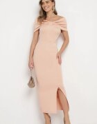 messaya Rochie Roz deschis Maxi Fără bretele cu Fundă Decorativă și Despicătură Marigore