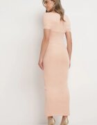 messaya Rochie Roz deschis Maxi Fără bretele cu Fundă Decorativă și Despicătură Marigore