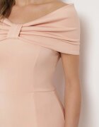 messaya Rochie Roz deschis Maxi Fără bretele cu Fundă Decorativă și Despicătură Marigore