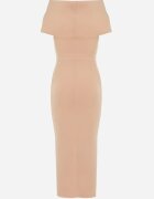 messaya Rochie Roz deschis Maxi Fără bretele cu Fundă Decorativă și Despicătură Marigore