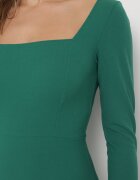 messaya Rochie Verde Ajustată Midi cu Decupaj Calense
