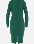 messaya Rochie Verde Ajustată Midi cu Decupaj Calense