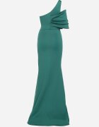 messaya Rochie Verde de Cocktail cu top asimetric și drapaj decorativ Flamelia