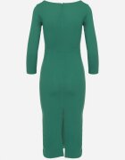 messaya Rochie Verde Decorată cu Decolteu Asimetric Silfedi