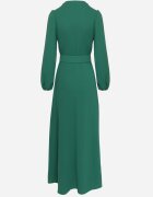 messaya Rochie Verde Evazată Decorată Cu Centură În Talie Felirith