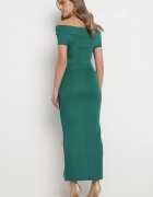 messaya Rochie Verde Maxi Fără bretele cu fundă decorativă și fante Marigore