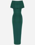 messaya Rochie Verde Maxi Fără bretele cu fundă decorativă și fante Marigore