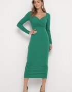 messaya Rochie Verde Mulată Maxi cu Decolteu Petrecut Mistena
