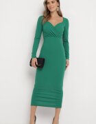 messaya Rochie Verde Mulată Maxi cu Decolteu Petrecut Mistena