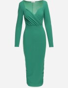 messaya Rochie Verde Mulată Maxi cu Decolteu Petrecut Mistena