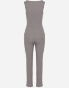 messaya Salopetă Gri Tip Plic Bodycon fără Mâneci cu Lanț Decorativ Yaelia