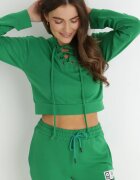 metro five Bluză Verde Crop Top cu legătură Kassima