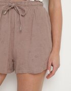 metrofive Pantaloni scurți bej închis din bumbac cu model ajurat Sefilla